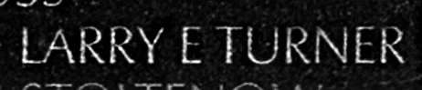 turner's name inscribed on the Wall